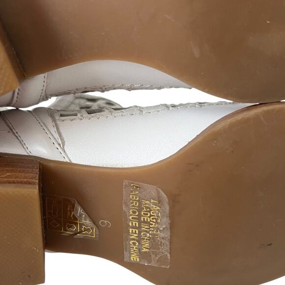 Jeffrey Campbell Taggart Open Weave Ankle White Leather  Boots Size 6 - Picture 7 of 9